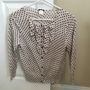 Cream and black polka dot cardigan